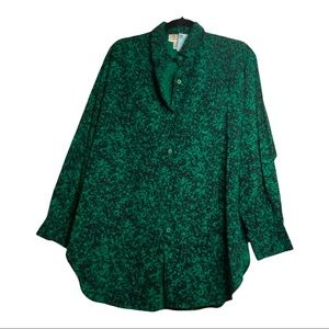 Vintage Express Limited black/ green speckled button up